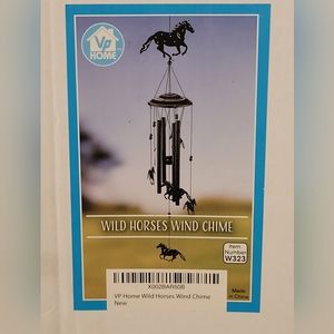 Ultra Rare New In Box 33" Tall VP HOME #W323 Wild Horses Wind Chime Use In/Out.